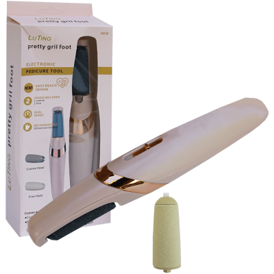 Pila electrica abraziva, pentru calcaie, cu rezerva, incarcare cu USB, 19 CM